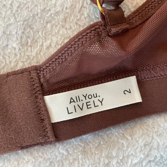 NWT Lively Bralette Brown Size 2 Bra New With Tags Minimalist 34 36 D DD DDD - Picture 4 of 5